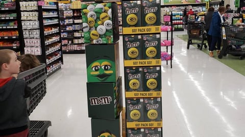 M&Ms 'Green Bay Packers' Display